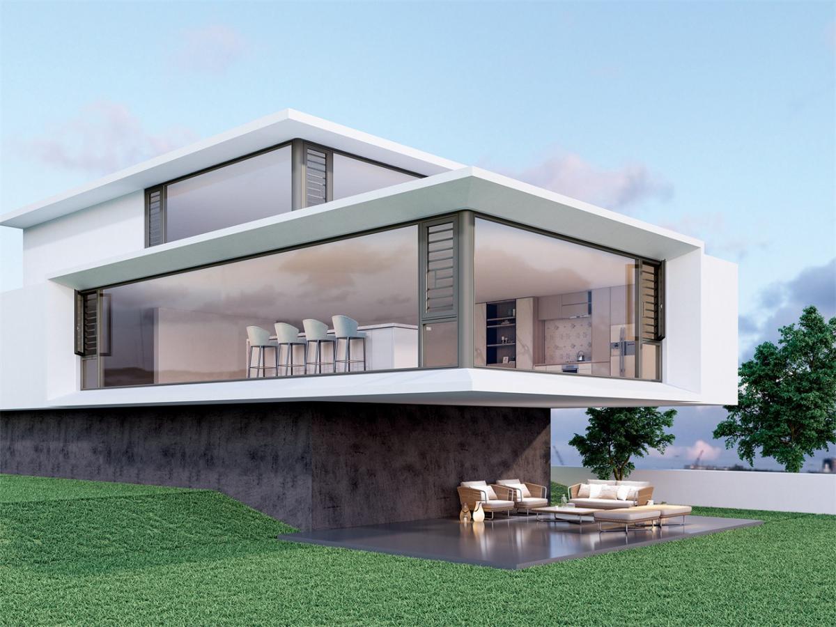 120断桥窗纱一体平开窗内外平框